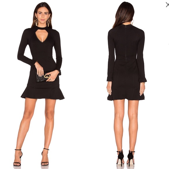 NICHOLAS Dresses & Skirts - NICHOLAS Long Sleeve Diamond Cut Out Ponti Dress